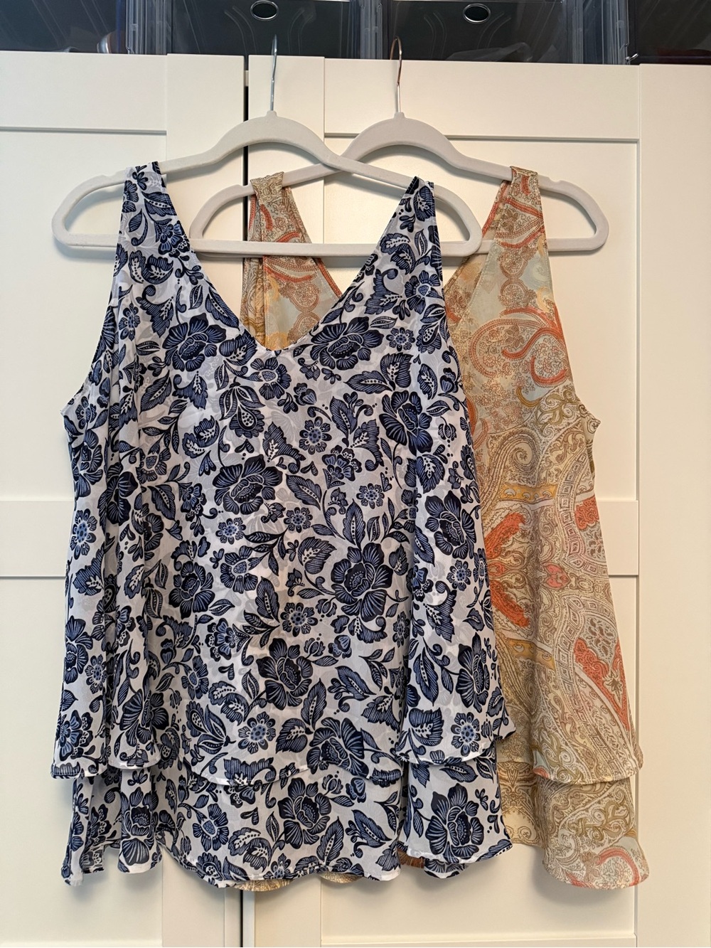 Pair of Double Layer Double V-Neck Lane Bryant Tanks, 16